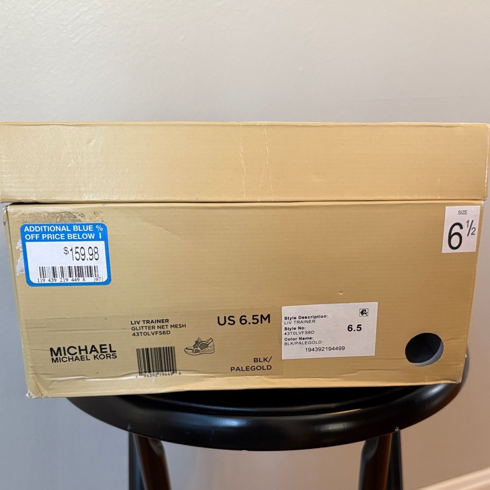 Michael Kors Black, White, and Gold Women's Sneakers - Picture 5 of 5